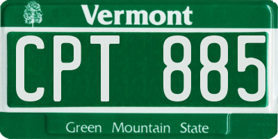 VT license plate CPT885