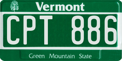 VT license plate CPT886
