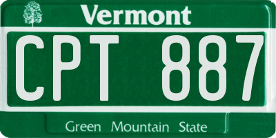 VT license plate CPT887