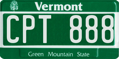 VT license plate CPT888