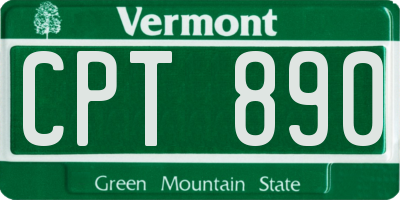 VT license plate CPT890