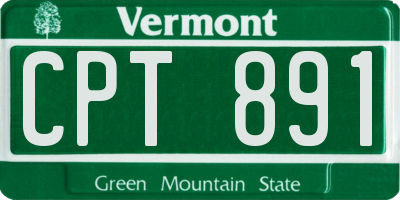 VT license plate CPT891