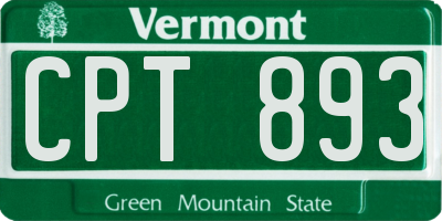 VT license plate CPT893