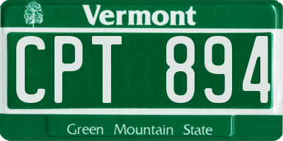VT license plate CPT894