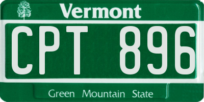 VT license plate CPT896