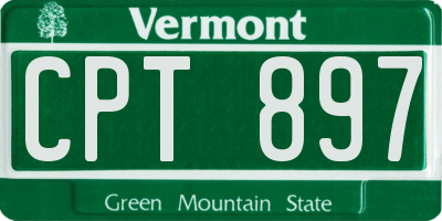 VT license plate CPT897