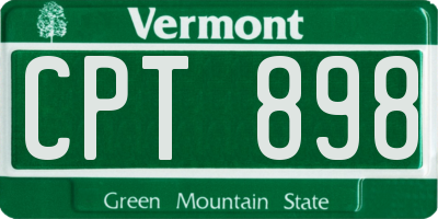 VT license plate CPT898