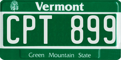 VT license plate CPT899