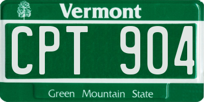 VT license plate CPT904