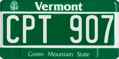 VT license plate CPT907
