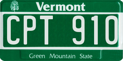 VT license plate CPT910