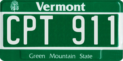 VT license plate CPT911