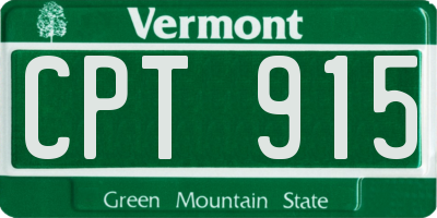 VT license plate CPT915