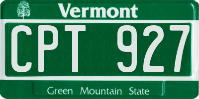 VT license plate CPT927