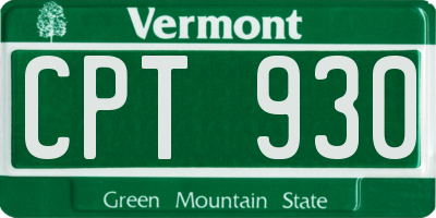 VT license plate CPT930