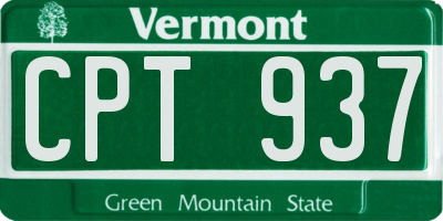 VT license plate CPT937
