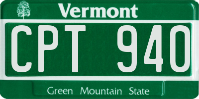 VT license plate CPT940