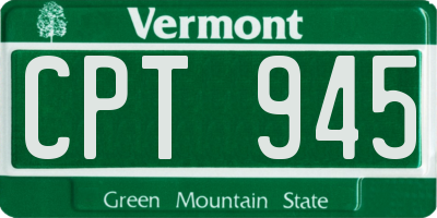 VT license plate CPT945