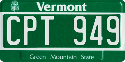 VT license plate CPT949