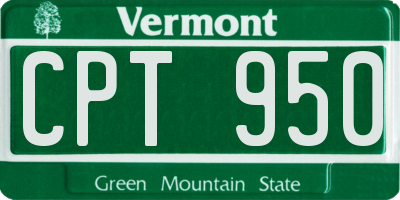 VT license plate CPT950