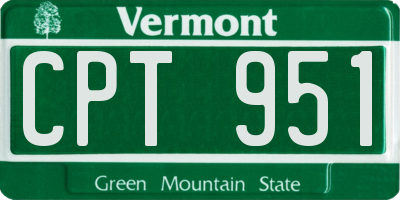 VT license plate CPT951
