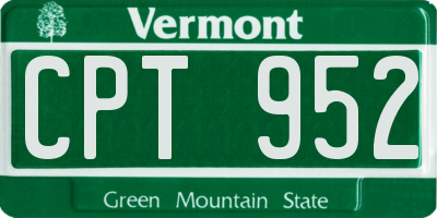 VT license plate CPT952