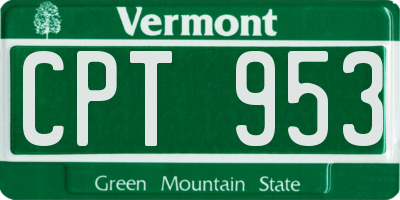 VT license plate CPT953