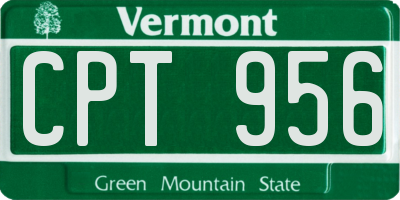 VT license plate CPT956