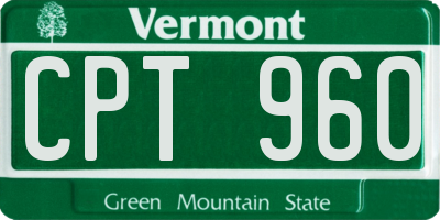 VT license plate CPT960