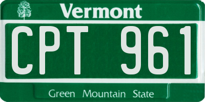 VT license plate CPT961