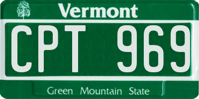 VT license plate CPT969