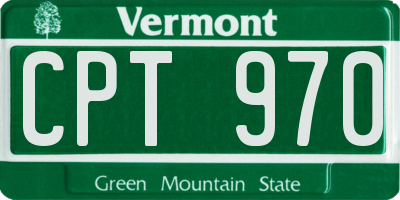 VT license plate CPT970