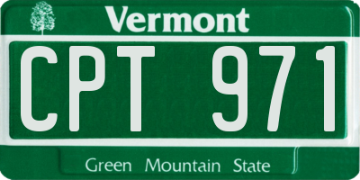 VT license plate CPT971