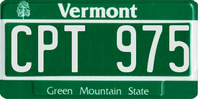 VT license plate CPT975