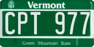 VT license plate CPT977