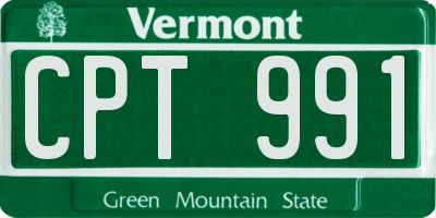 VT license plate CPT991