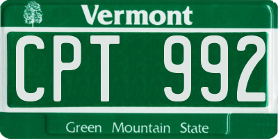 VT license plate CPT992