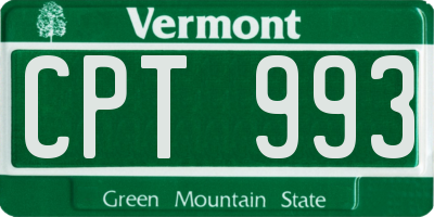 VT license plate CPT993