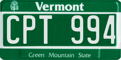 VT license plate CPT994