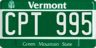 VT license plate CPT995