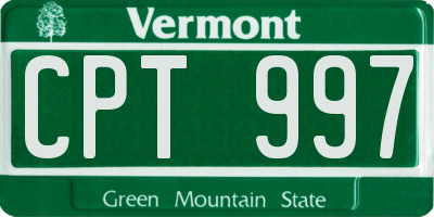 VT license plate CPT997
