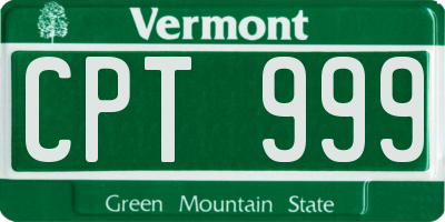 VT license plate CPT999