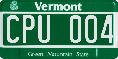 VT license plate CPU004