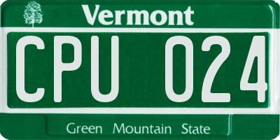 VT license plate CPU024