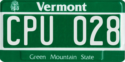 VT license plate CPU028