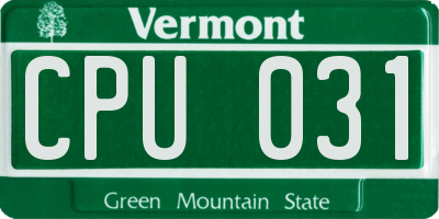 VT license plate CPU031