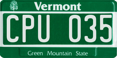 VT license plate CPU035