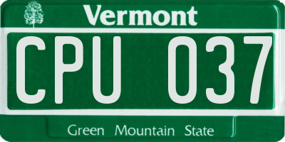 VT license plate CPU037