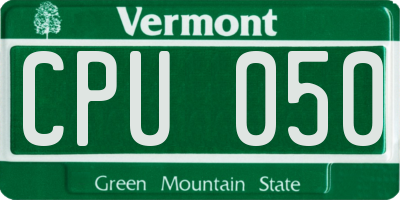 VT license plate CPU050