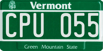 VT license plate CPU055